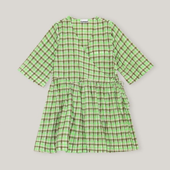 Ganni Dresses & Skirts - Ganni green wrap mini dress